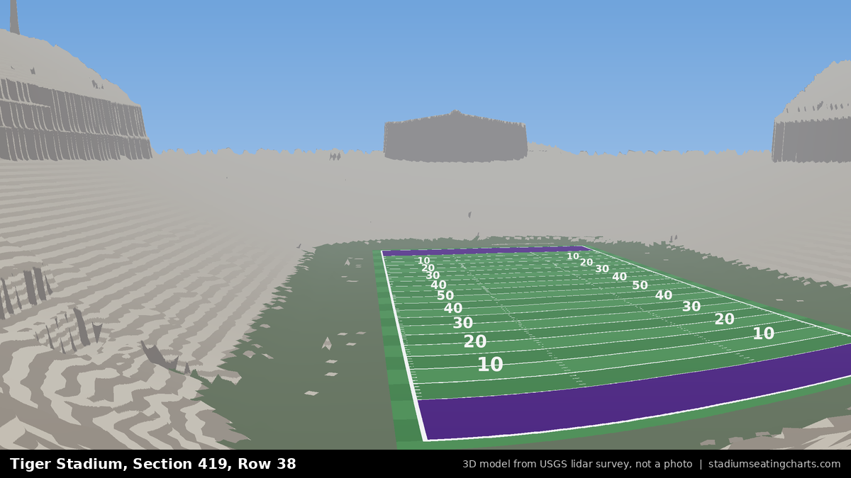 View from Tiger Stadium Section 419, Row 38, looking toward the field