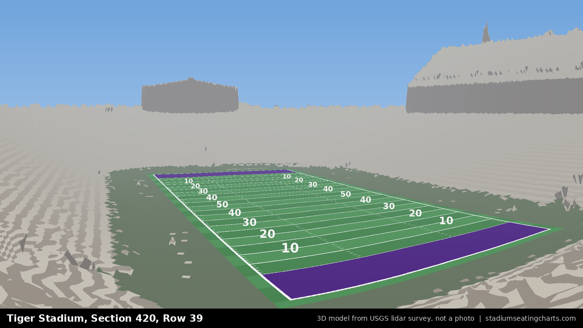 View from Tiger Stadium Section 420, Row 39, looking toward the field