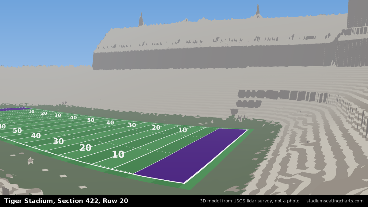 View from Tiger Stadium Section 422, Row 20, looking toward the field