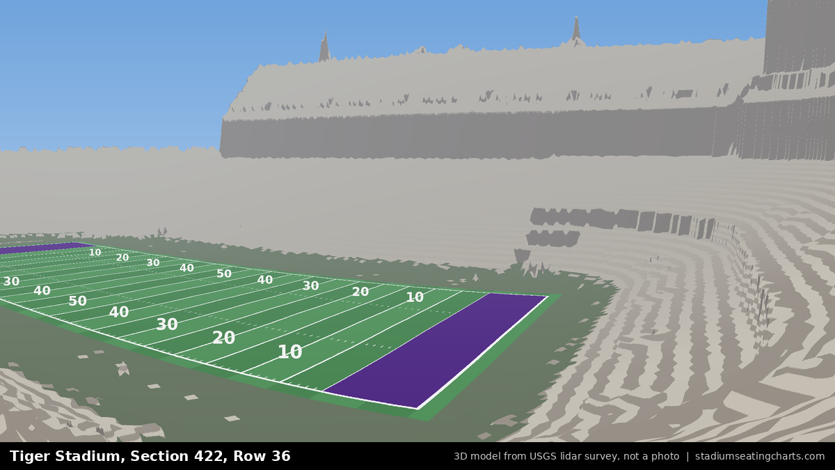 View from Tiger Stadium Section 422, Row 36, looking toward the field