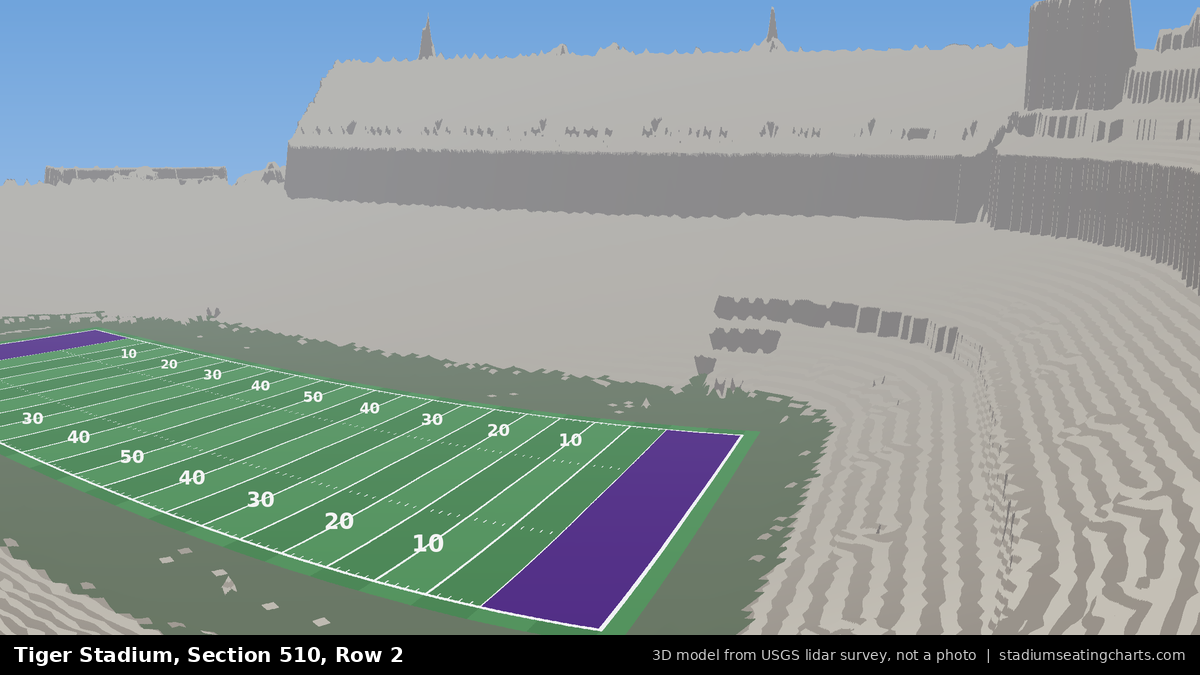 View from Tiger Stadium Section 510, Row 2, looking toward the field
