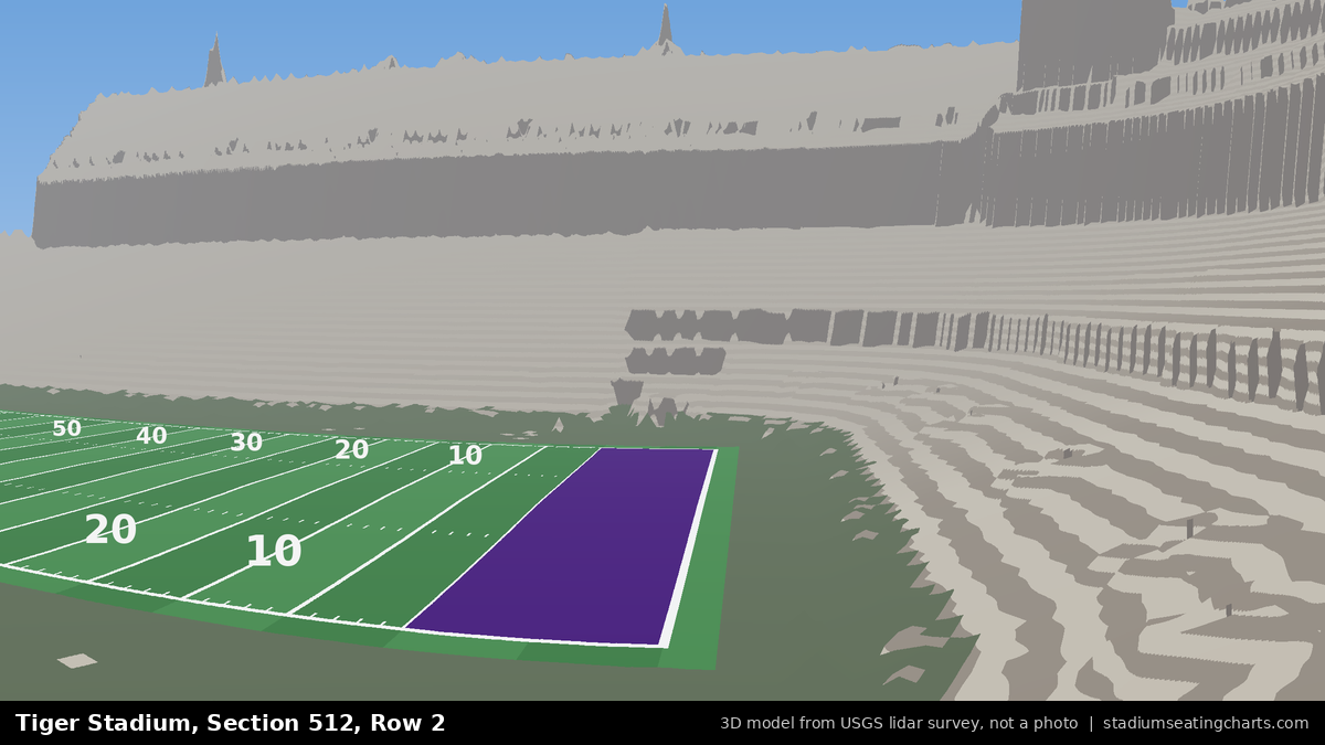 View from Tiger Stadium Section 512, Row 2, looking toward the field