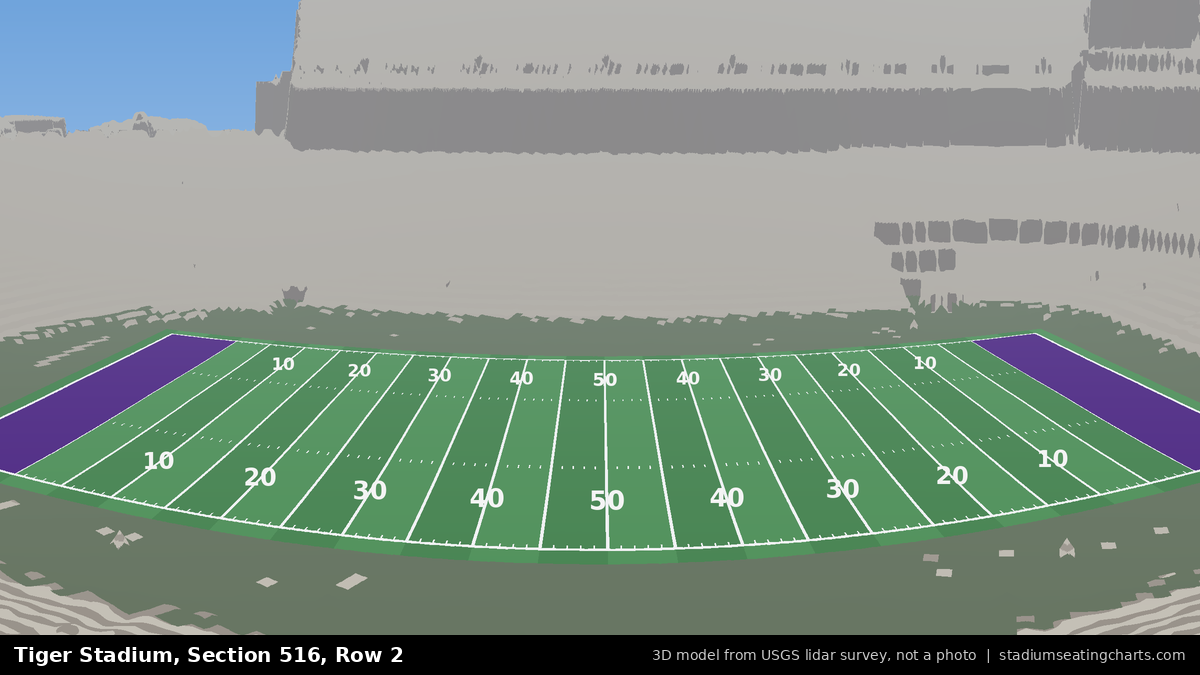 View from Tiger Stadium Section 516, Row 2, looking toward the field