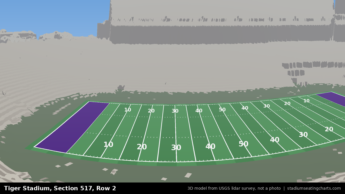 View from Tiger Stadium Section 517, Row 2, looking toward the field