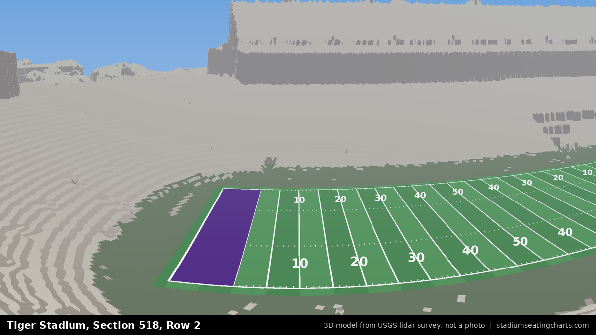 View from Tiger Stadium Section 518, Row 2, looking toward the field