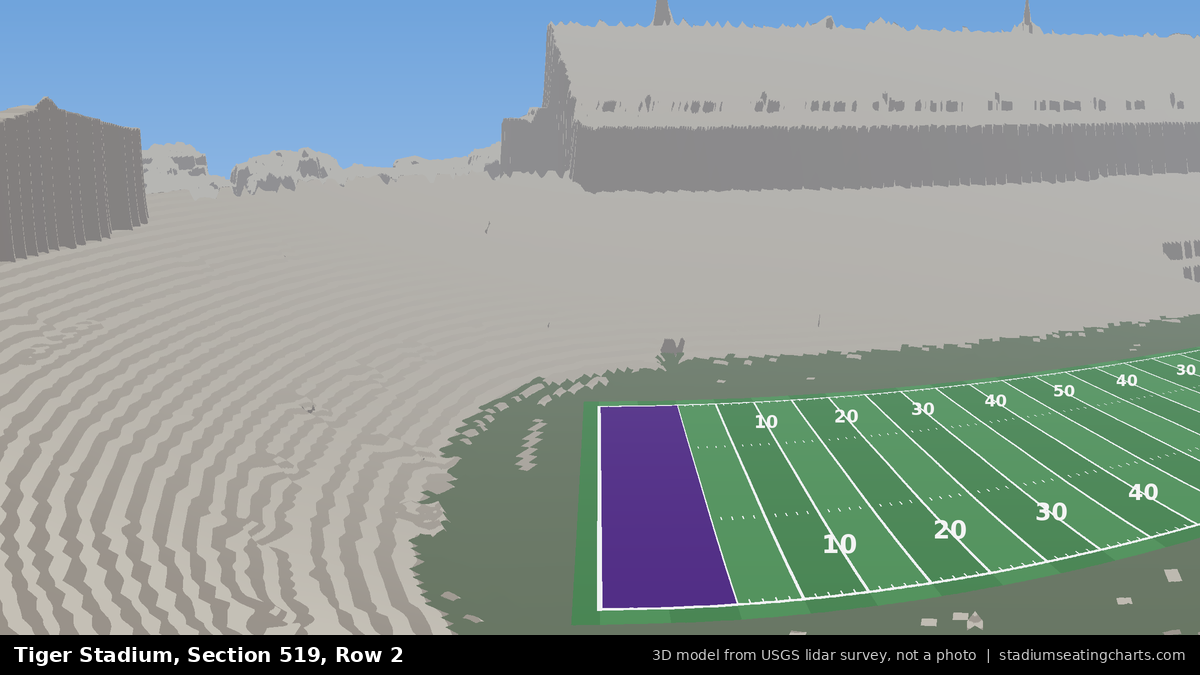 View from Tiger Stadium Section 519, Row 2, looking toward the field