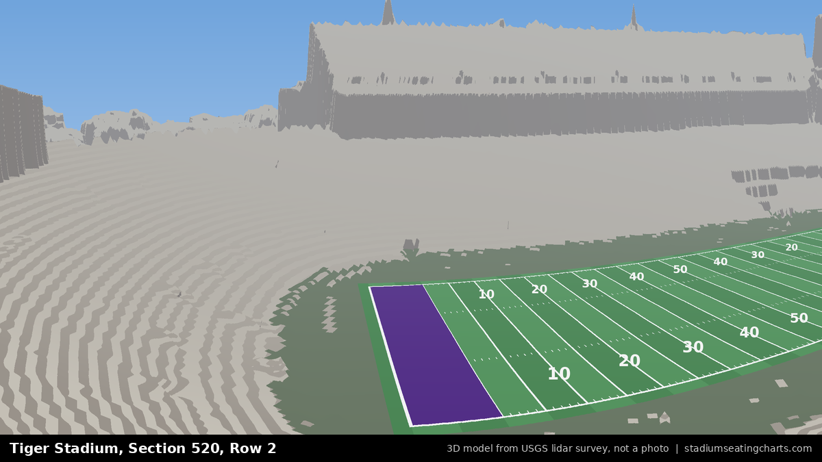View from Tiger Stadium Section 520, Row 2, looking toward the field