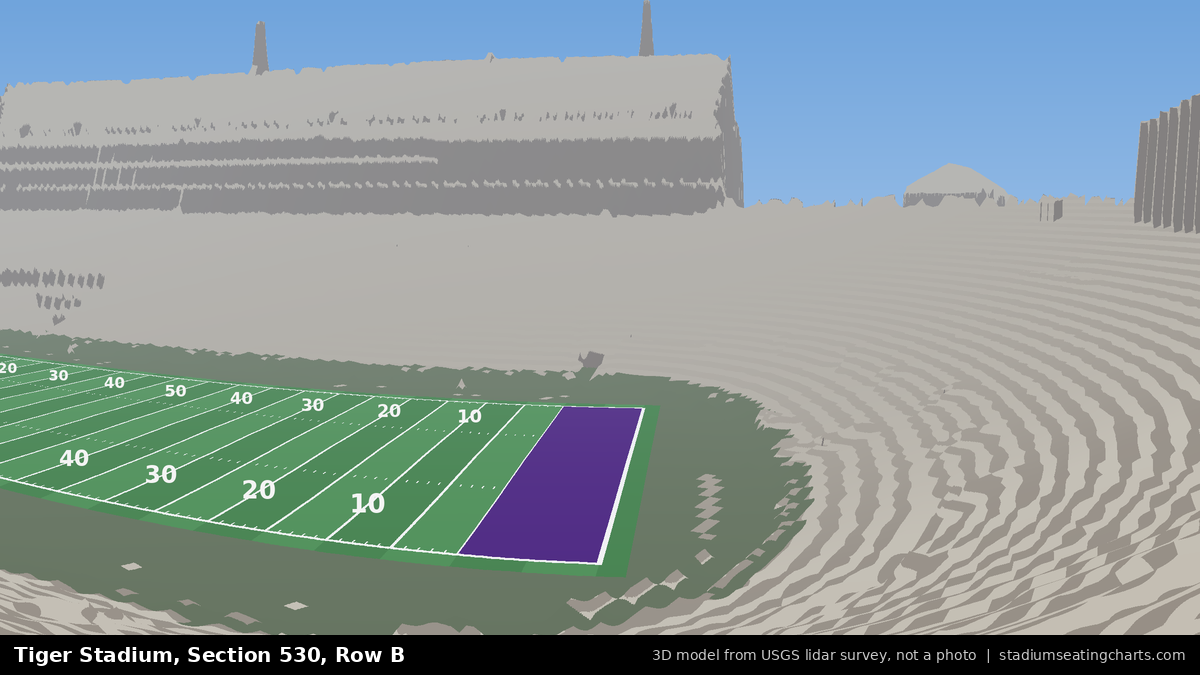 View from Tiger Stadium Section 530, Row B, looking toward the field