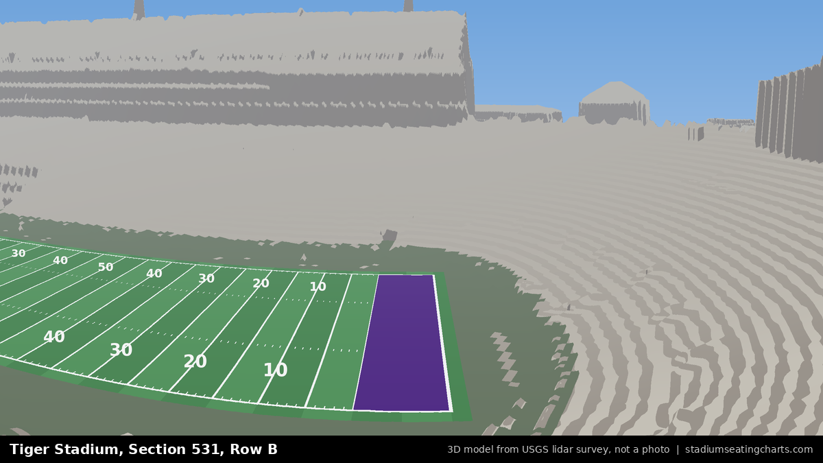 View from Tiger Stadium Section 531, Row B, looking toward the field