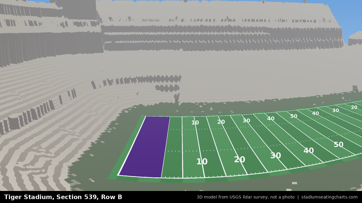 View from Tiger Stadium Section 539, Row B, looking toward the field