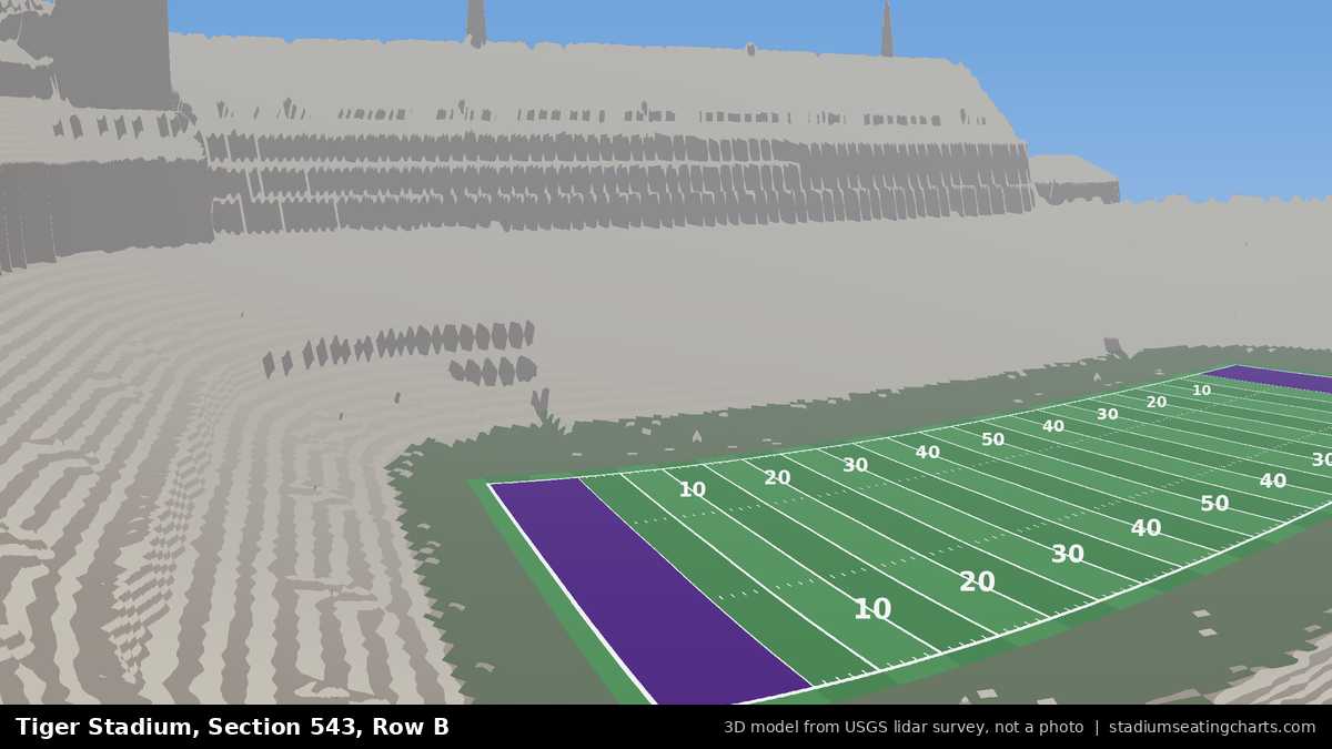 View from Tiger Stadium Section 543, Row B, looking toward the field