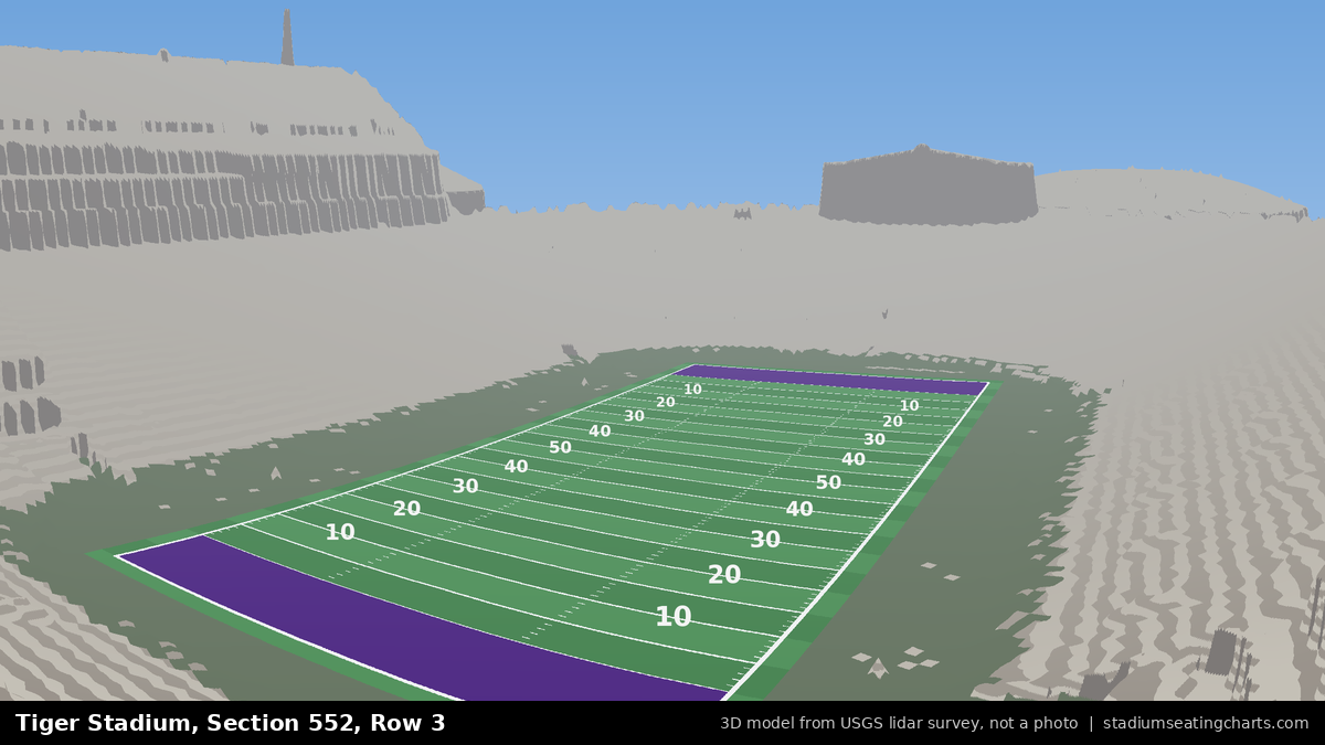 View from Tiger Stadium Section 552, Row 3, looking toward the field