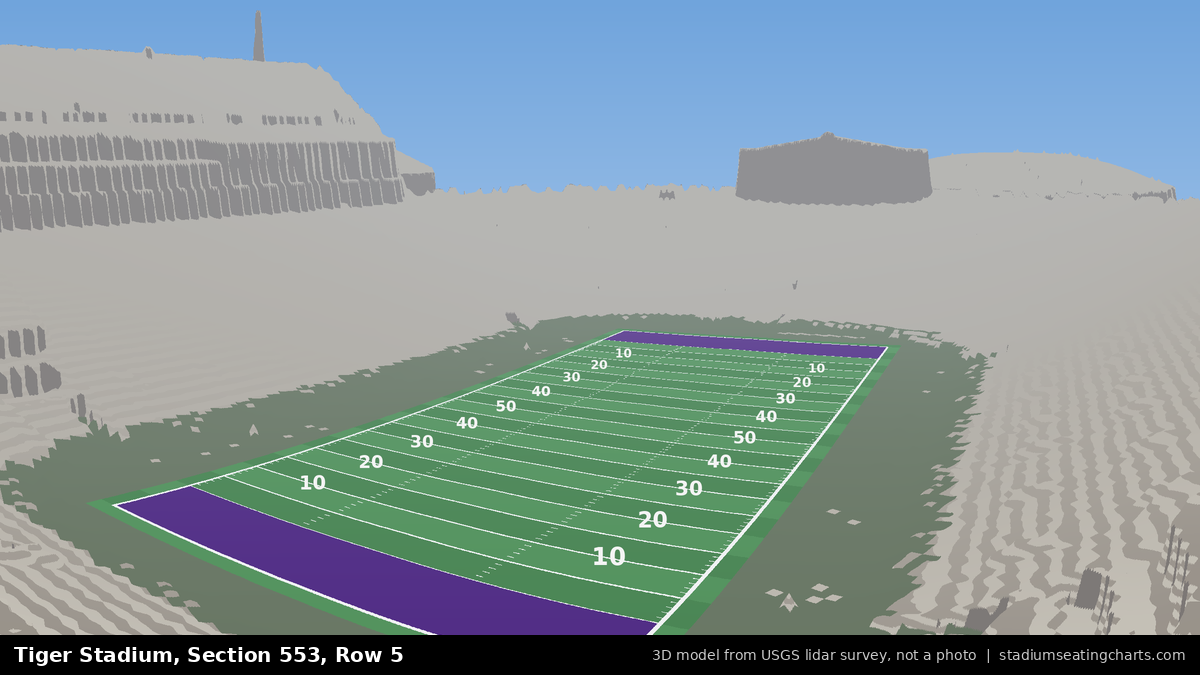View from Tiger Stadium Section 553, Row 5, looking toward the field