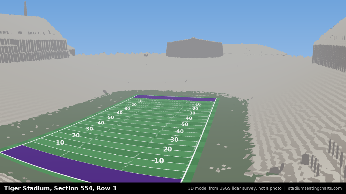 View from Tiger Stadium Section 554, Row 3, looking toward the field