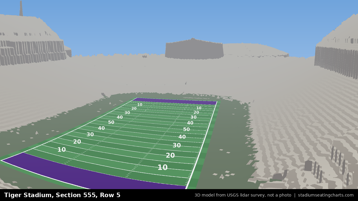 View from Tiger Stadium Section 555, Row 5, looking toward the field