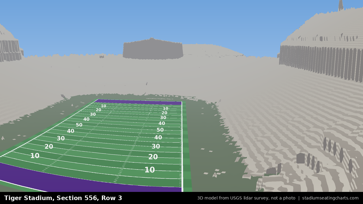 View from Tiger Stadium Section 556, Row 3, looking toward the field