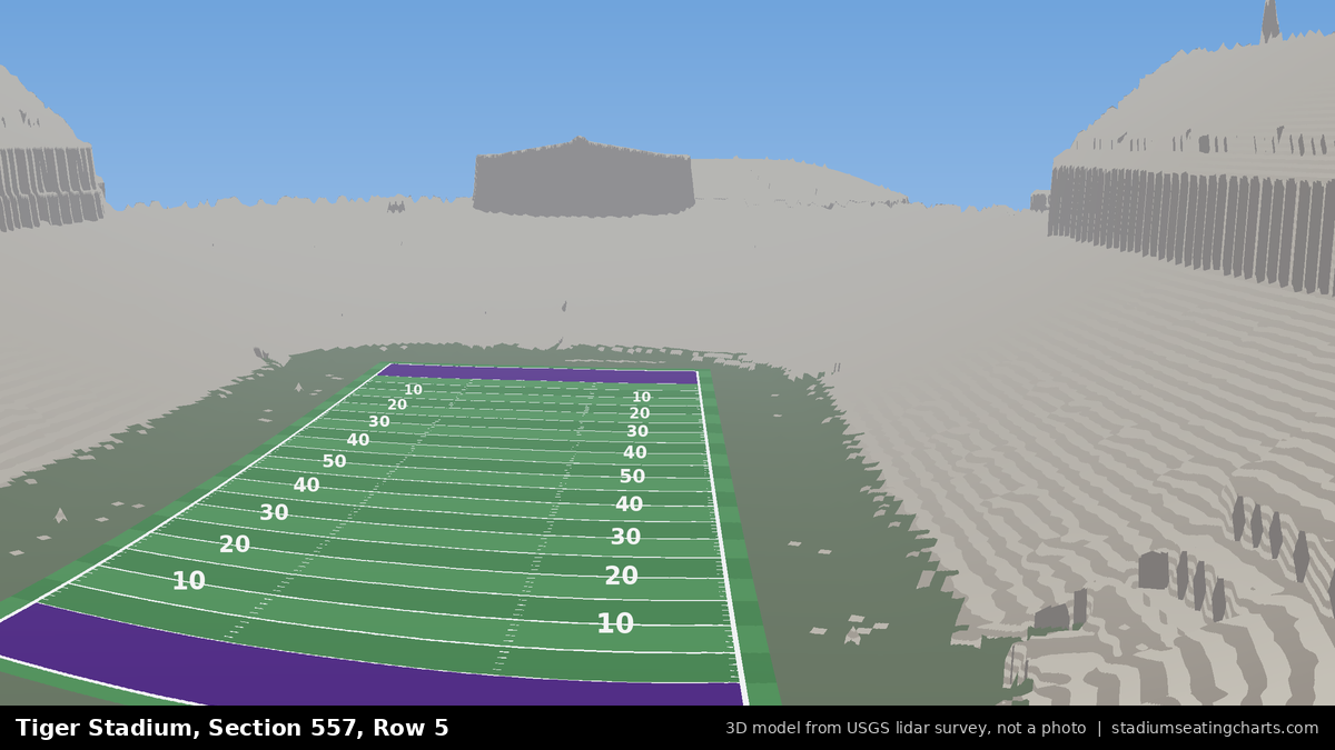 View from Tiger Stadium Section 557, Row 5, looking toward the field
