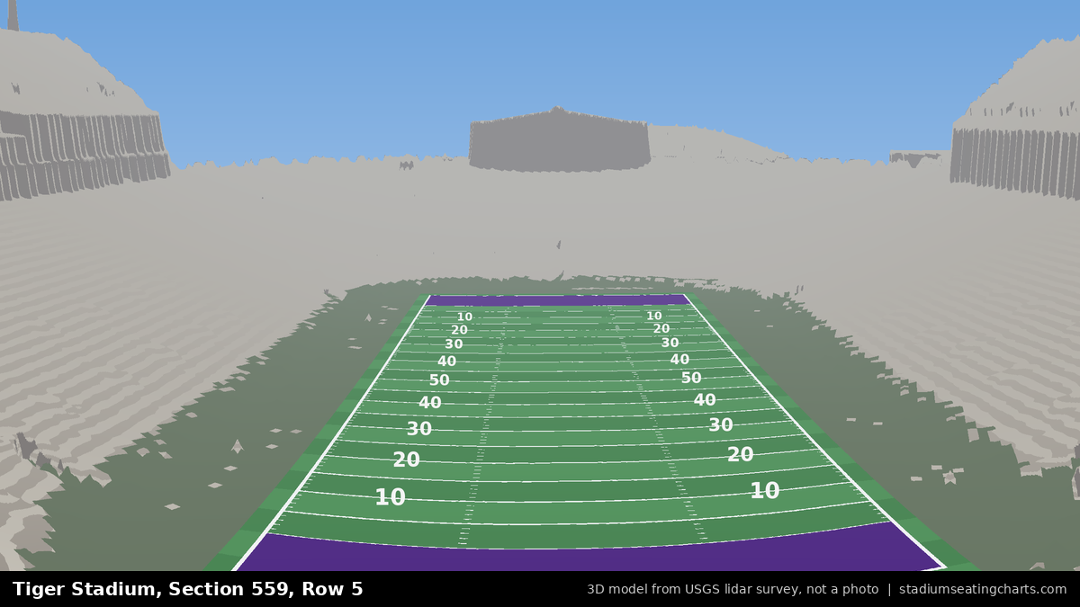 View from Tiger Stadium Section 559, Row 5, looking toward the field