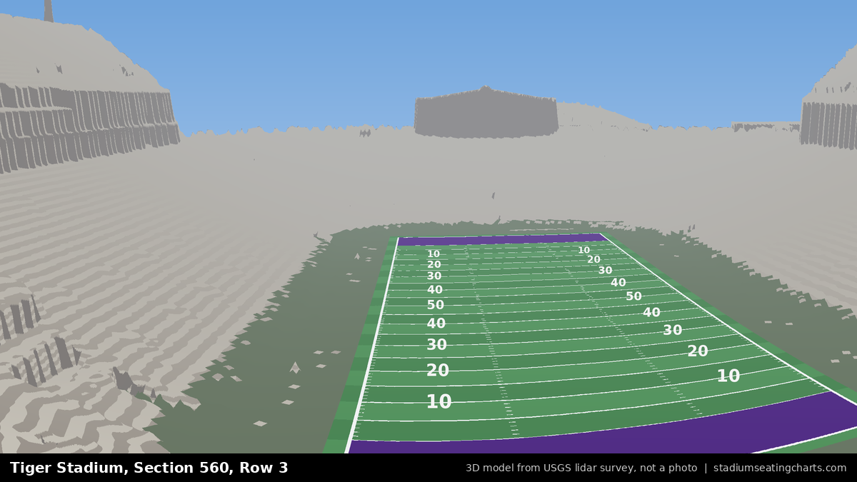 View from Tiger Stadium Section 560, Row 3, looking toward the field