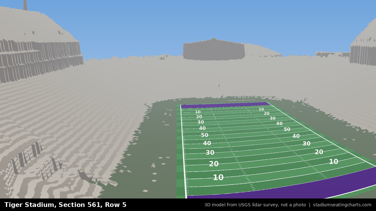 View from Tiger Stadium Section 561, Row 5, looking toward the field
