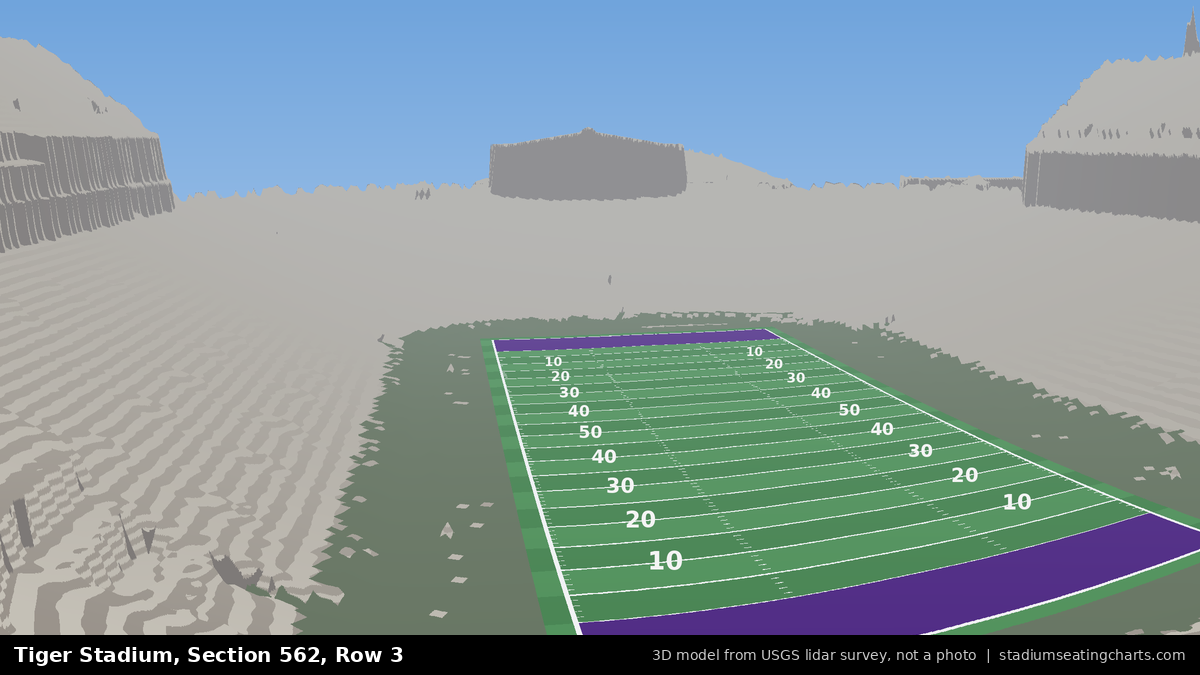 View from Tiger Stadium Section 562, Row 3, looking toward the field
