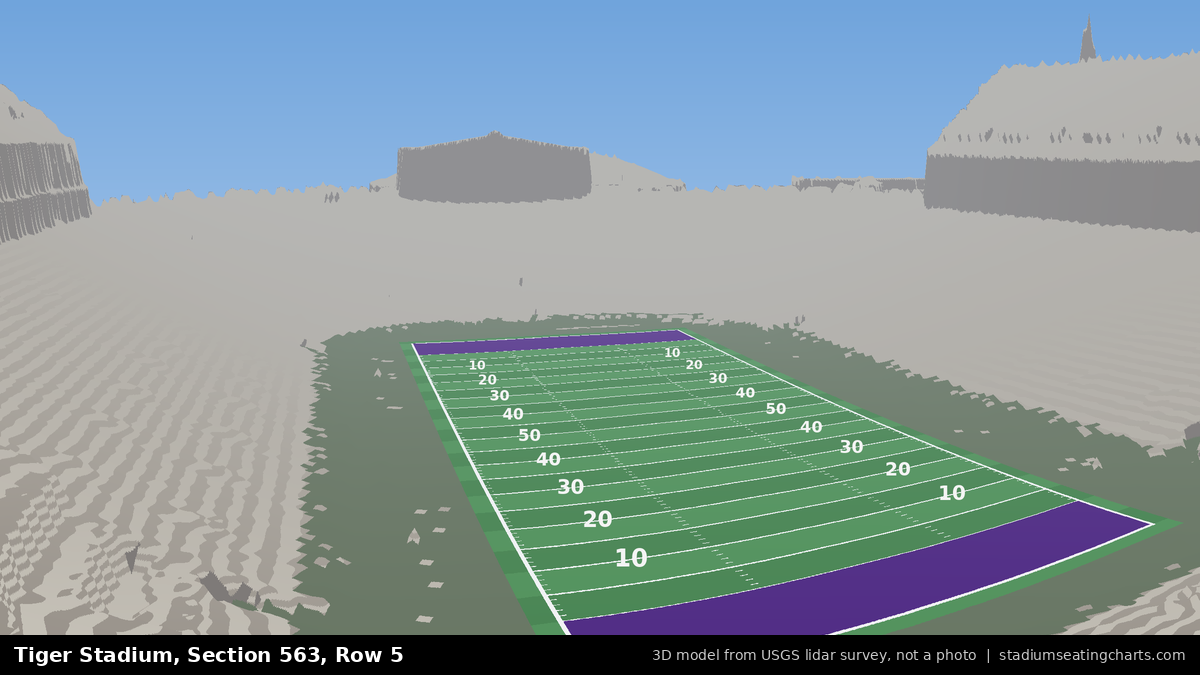 View from Tiger Stadium Section 563, Row 5, looking toward the field