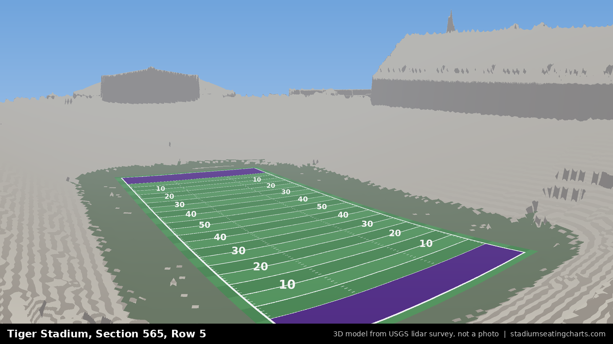View from Tiger Stadium Section 565, Row 5, looking toward the field