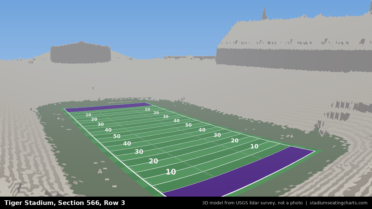 View from Tiger Stadium Section 566, Row 3, looking toward the field