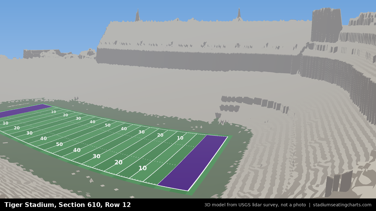View from Tiger Stadium Section 610, Row 12, looking toward the field