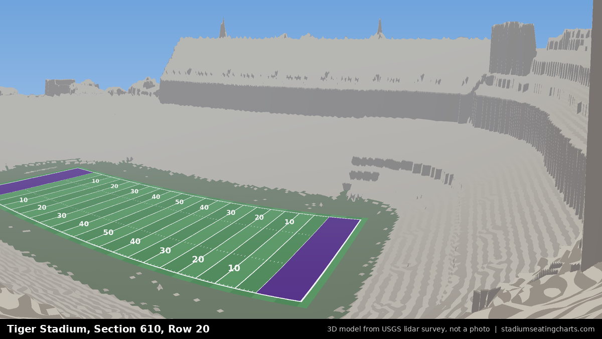 View from Tiger Stadium Section 610, Row 20, looking toward the field
