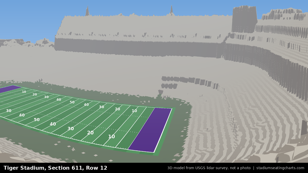 View from Tiger Stadium Section 611, Row 12, looking toward the field