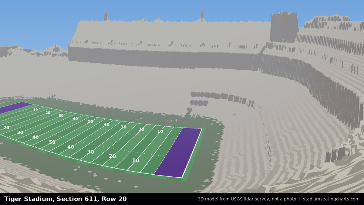 View from Tiger Stadium Section 611, Row 20, looking toward the field