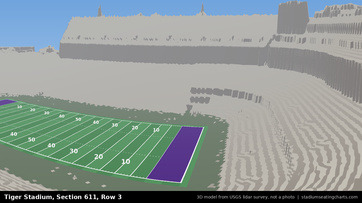 View from Tiger Stadium Section 611, Row 3, looking toward the field