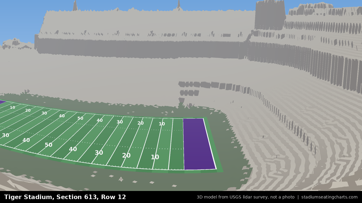 View from Tiger Stadium Section 613, Row 12, looking toward the field