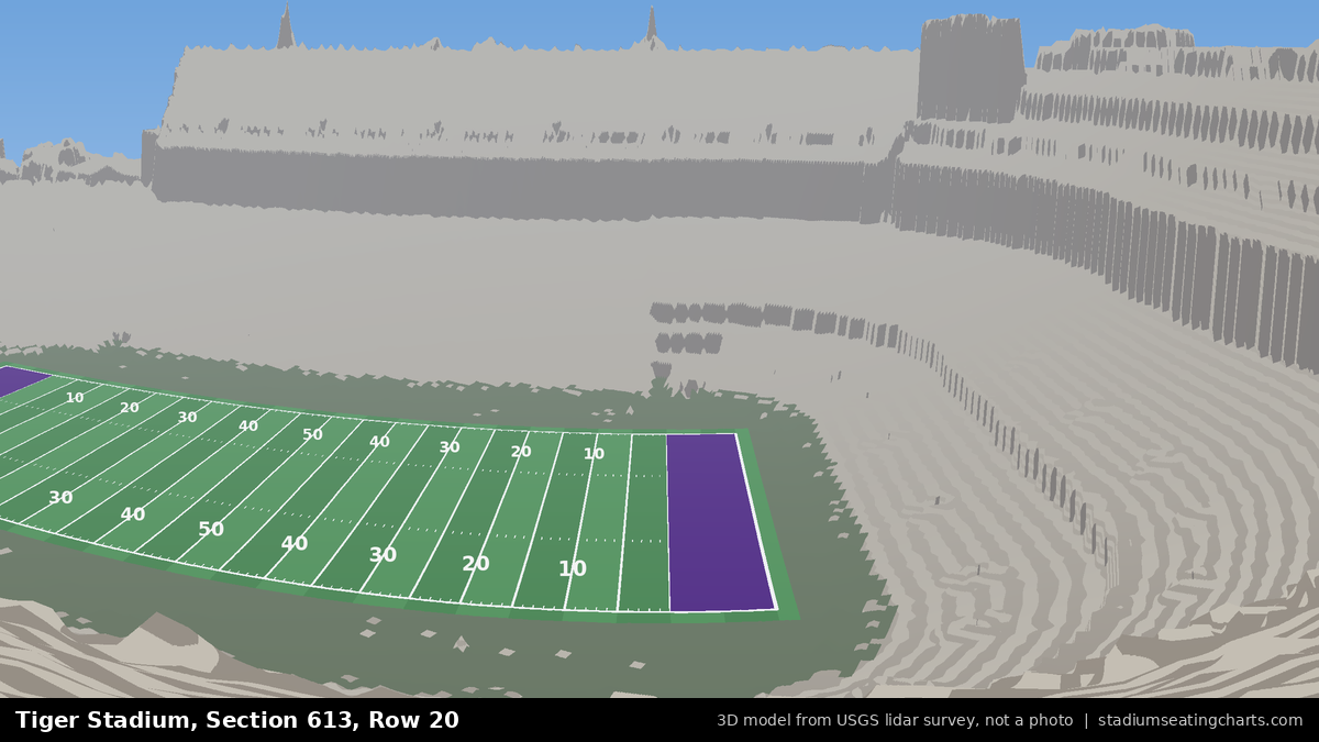 View from Tiger Stadium Section 613, Row 20, looking toward the field