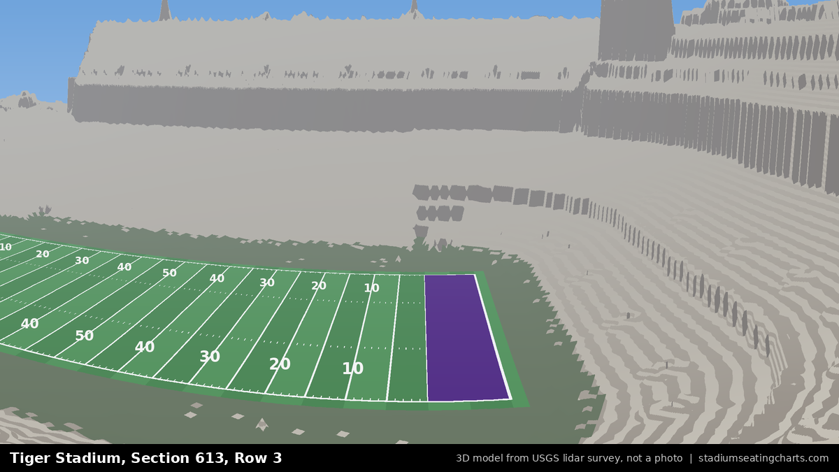 View from Tiger Stadium Section 613, Row 3, looking toward the field