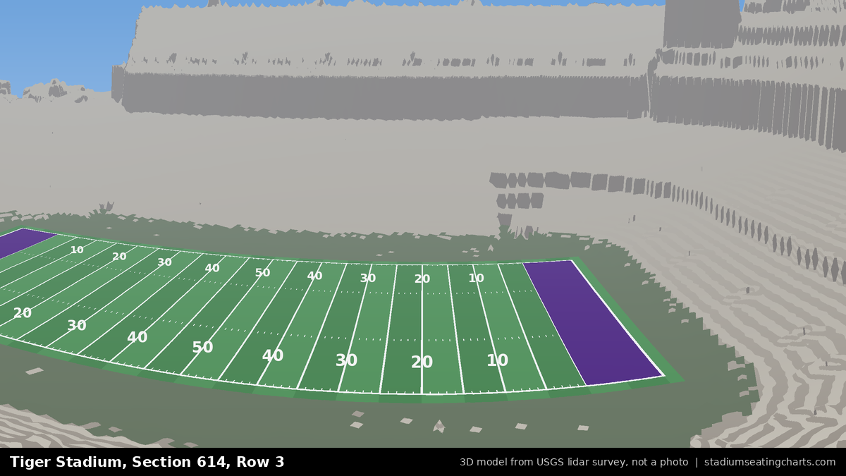 View from Tiger Stadium Section 614, Row 3, looking toward the field