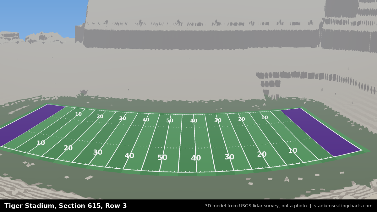 View from Tiger Stadium Section 615, Row 3, looking toward the field