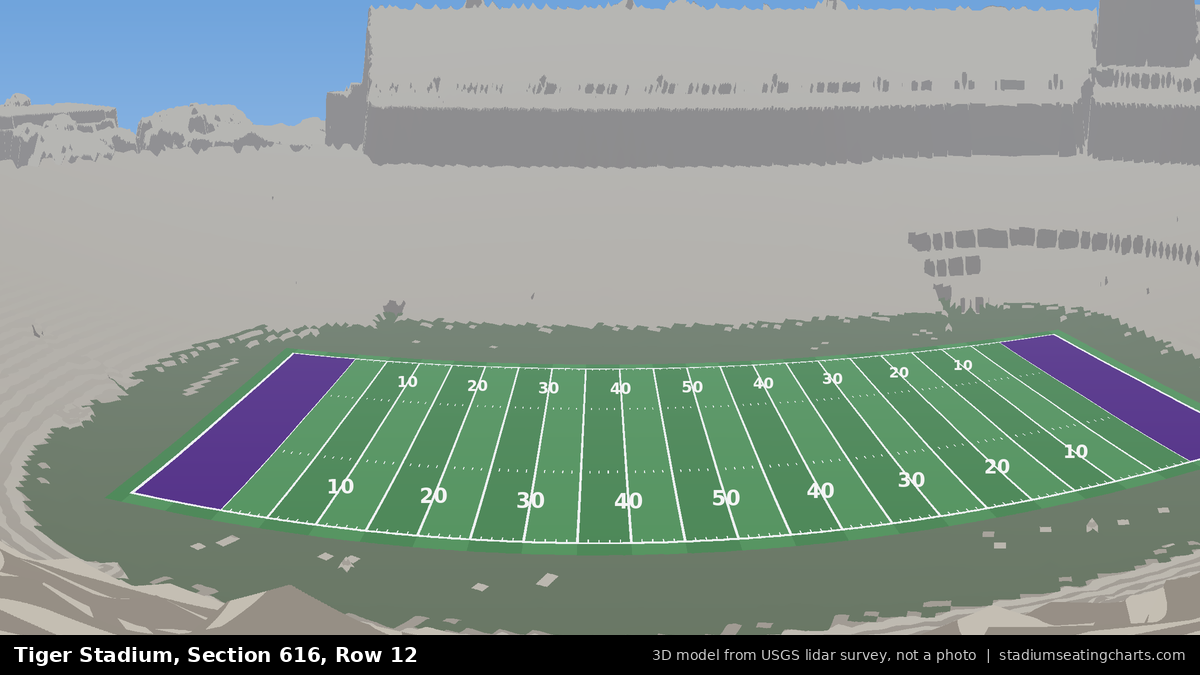 View from Tiger Stadium Section 616, Row 12, looking toward the field