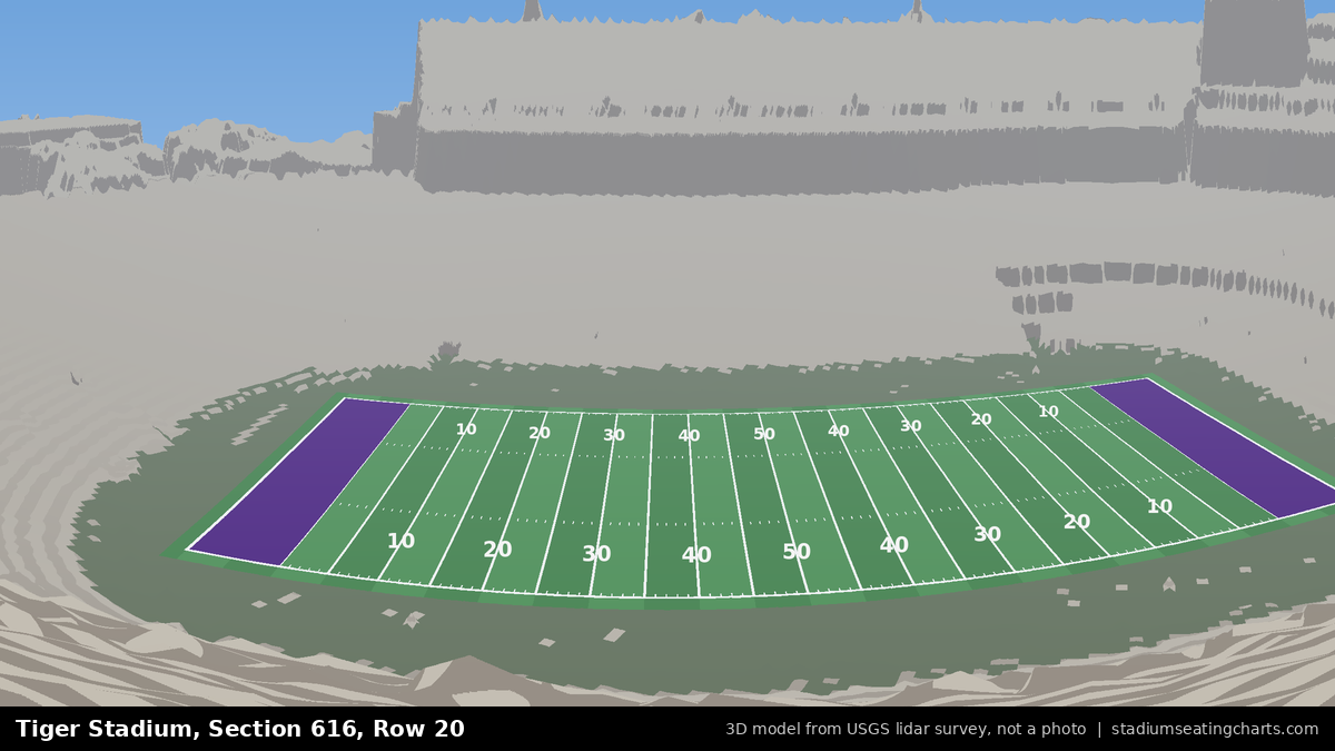 View from Tiger Stadium Section 616, Row 20, looking toward the field