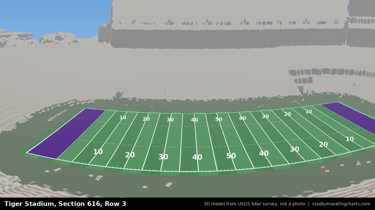 View from Tiger Stadium Section 616, Row 3, looking toward the field