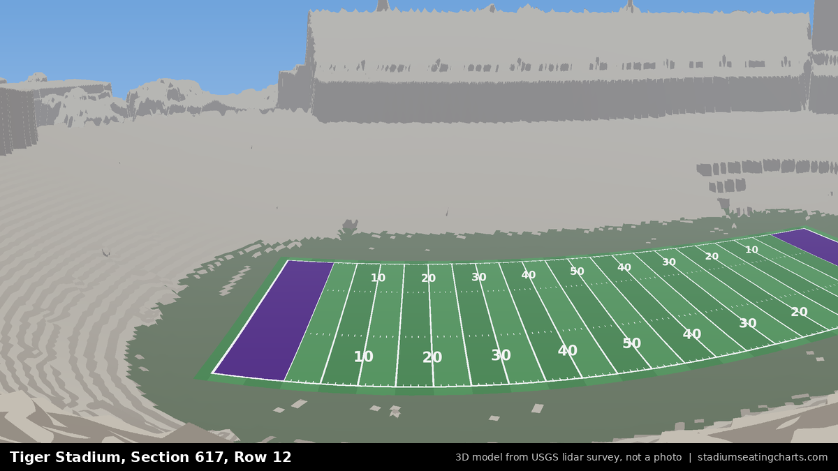 View from Tiger Stadium Section 617, Row 12, looking toward the field