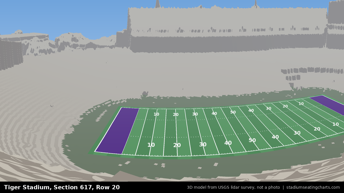 View from Tiger Stadium Section 617, Row 20, looking toward the field
