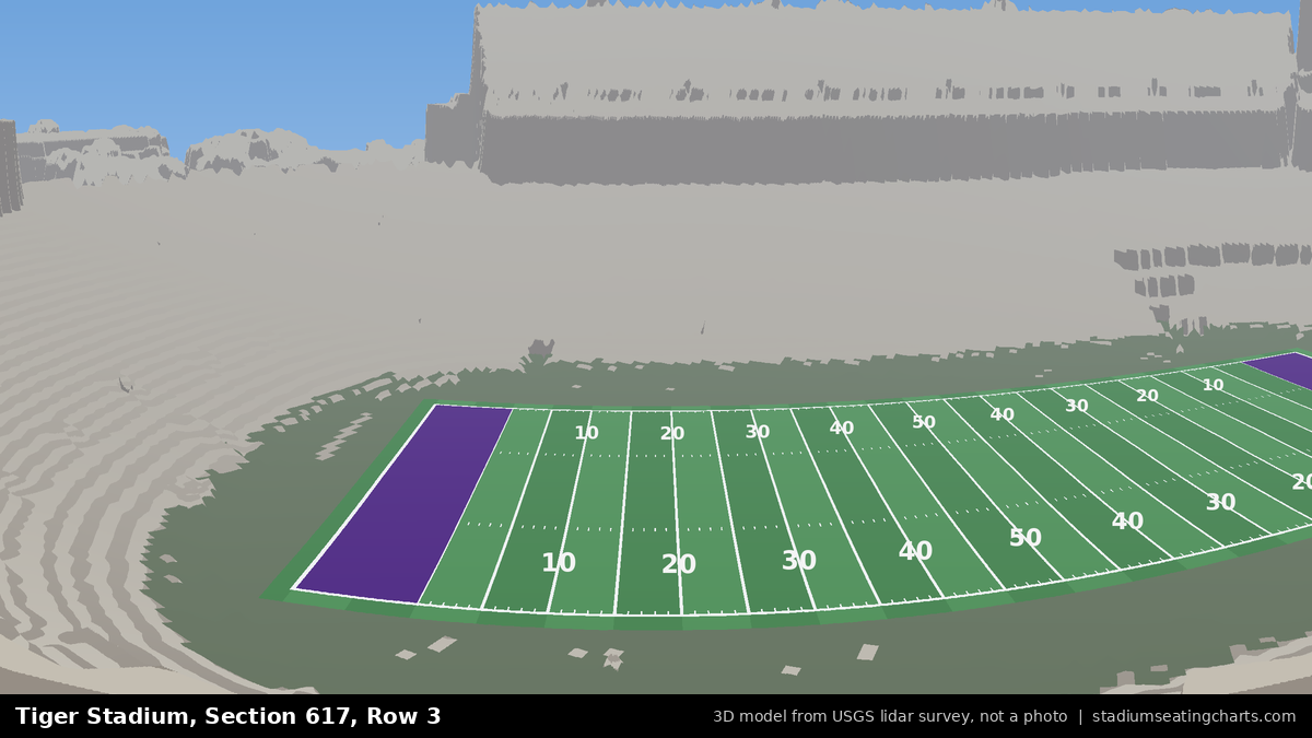 View from Tiger Stadium Section 617, Row 3, looking toward the field