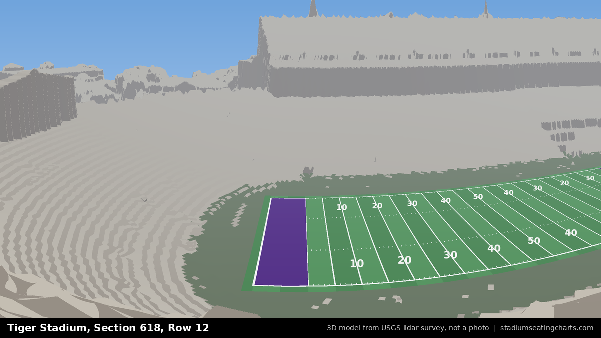 View from Tiger Stadium Section 618, Row 12, looking toward the field