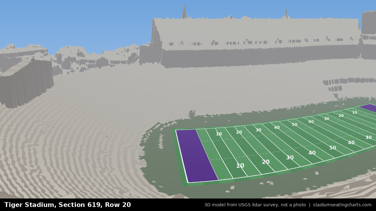 View from Tiger Stadium Section 619, Row 20, looking toward the field