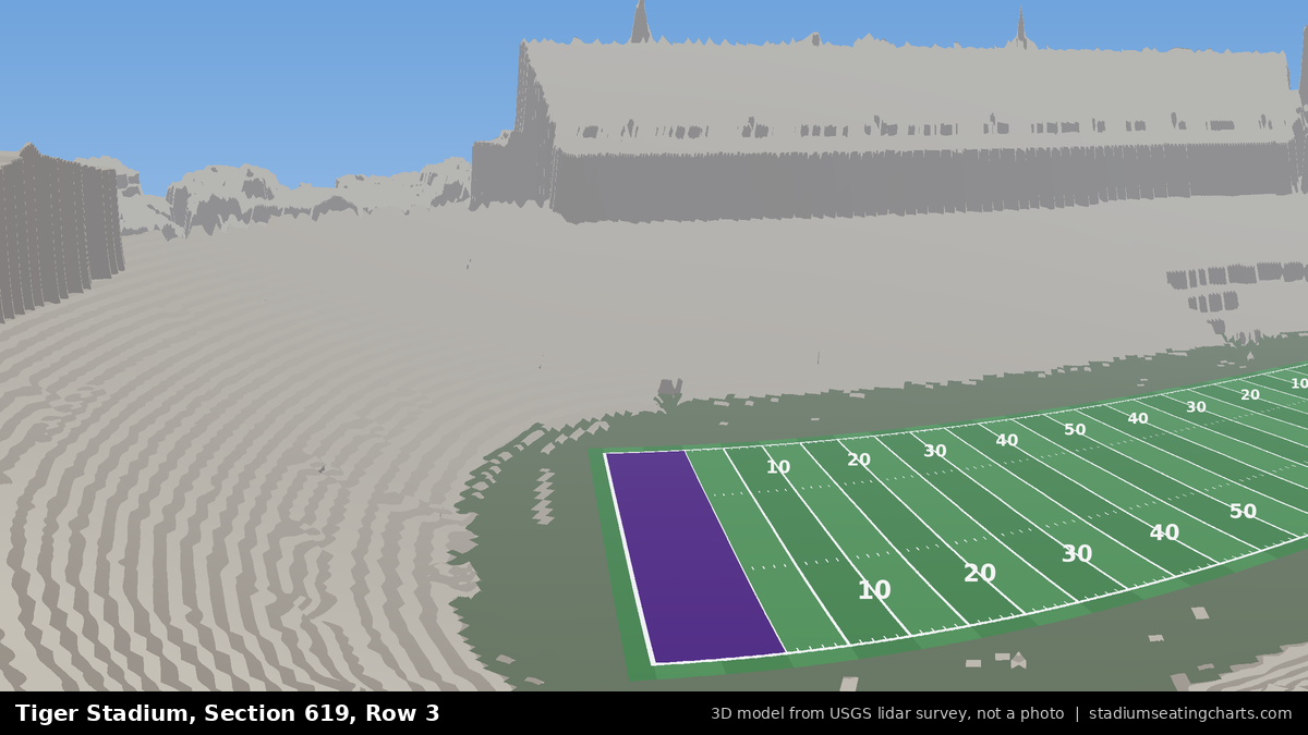 View from Tiger Stadium Section 619, Row 3, looking toward the field