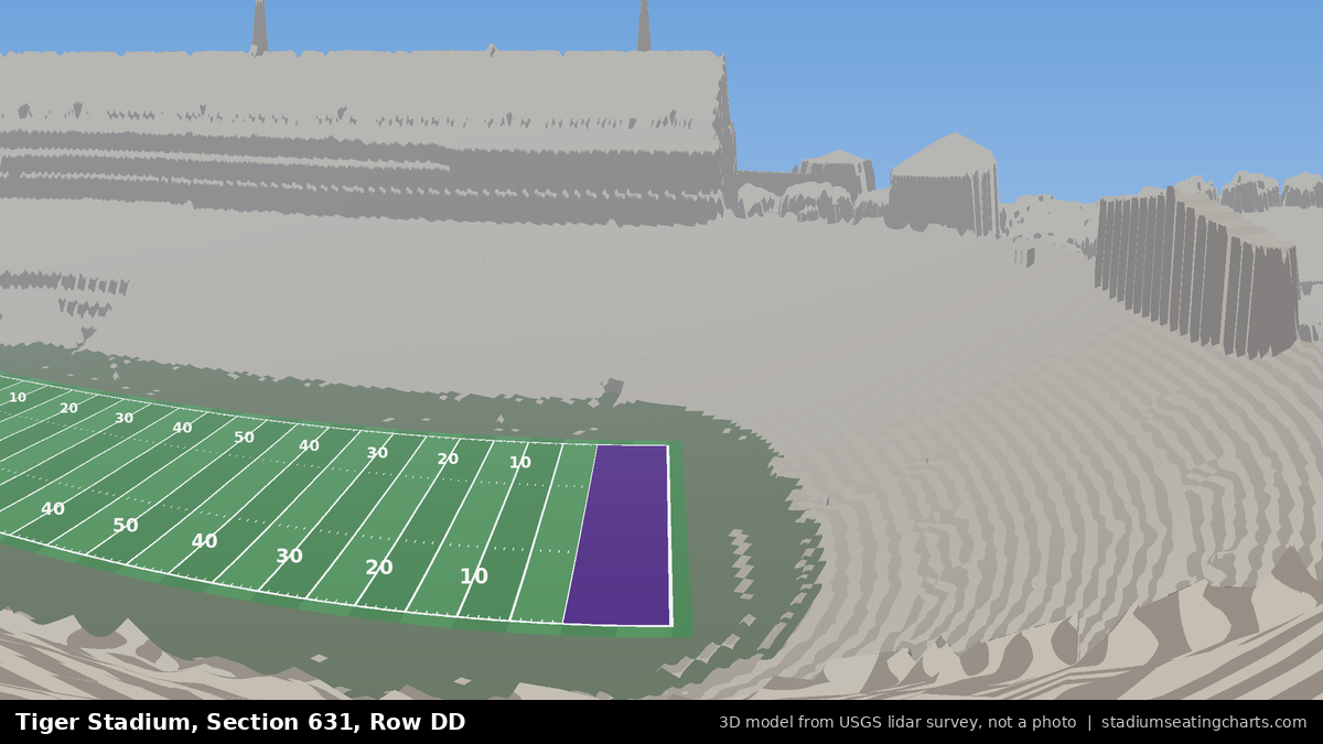 View from Tiger Stadium Section 631, Row DD, looking toward the field