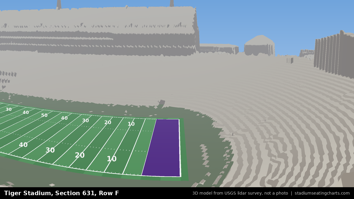 View from Tiger Stadium Section 631, Row F, looking toward the field