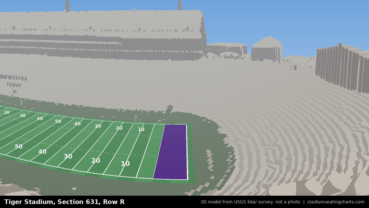 View from Tiger Stadium Section 631, Row R, looking toward the field